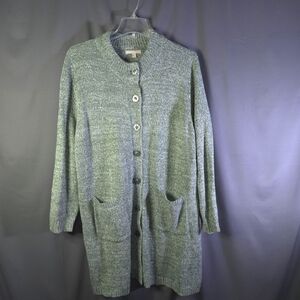Woman Within Marled Sweater Jacket Green Size 2X Button Down‎ Casual